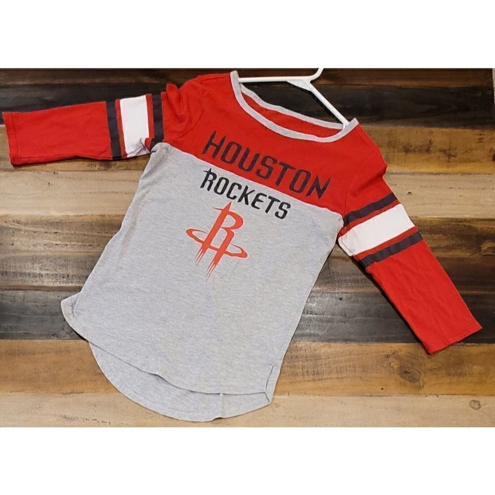 Licensed NBA Houston Rockets Basketball Jersey 3/4 Sleeve Women's Small
